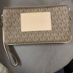 Michael Kors brown & tan wristlet!